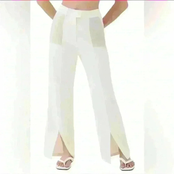 4th & Reckless new Tailored Wide Leg Pants split leg Xsmall uk 6 - Picture 2 of 10
